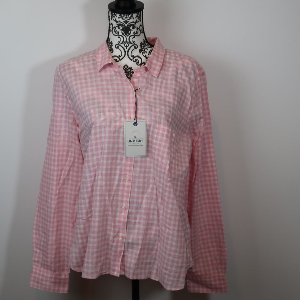 UNTUCKit Pink Gingham Button-Down Shirt - Picture 5 of 8